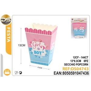 39273 8050591047436 DS04743 set 6pz secchiello pop corn girl or boy