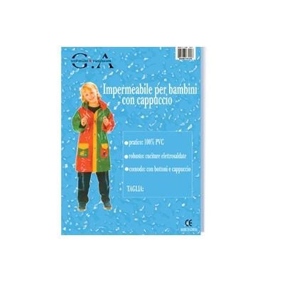 39348 8025804101076 im107 GA IMPERMEABILE BAMBINI BOTTONI CON CAPPUCCIO