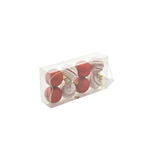 39717 8032089965613 54614417 PALLINE DI NATALE IN BOX Ø60MM 8 SFERE DEC.12 ROSSO/ROSSO