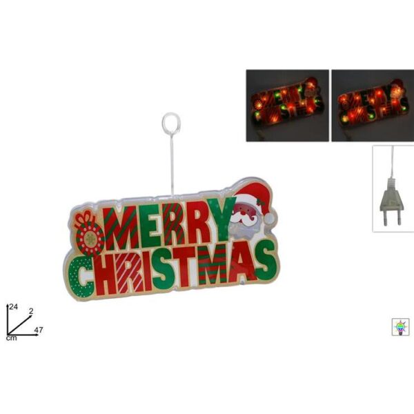 40854 8053482165097 165097 DECORAZIONE LUMINOSA CON SCRITTA MERRY CHRISTMAS IN PLASTICA