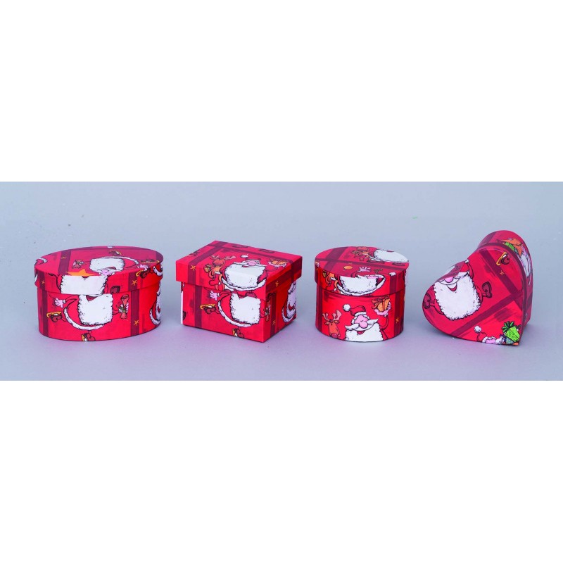 41063 8019959536159 V-53615 scatola regalo 9cm rossa dec.babbi ass4mod