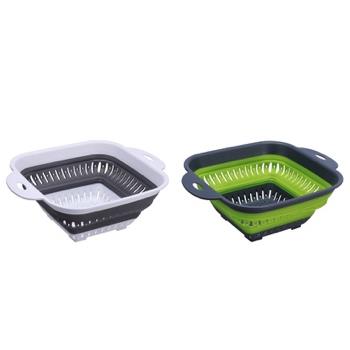 41156 8057586106840 110684 STAR scolapasta silicone pieghevole 2 colori 28x23cm h10cm