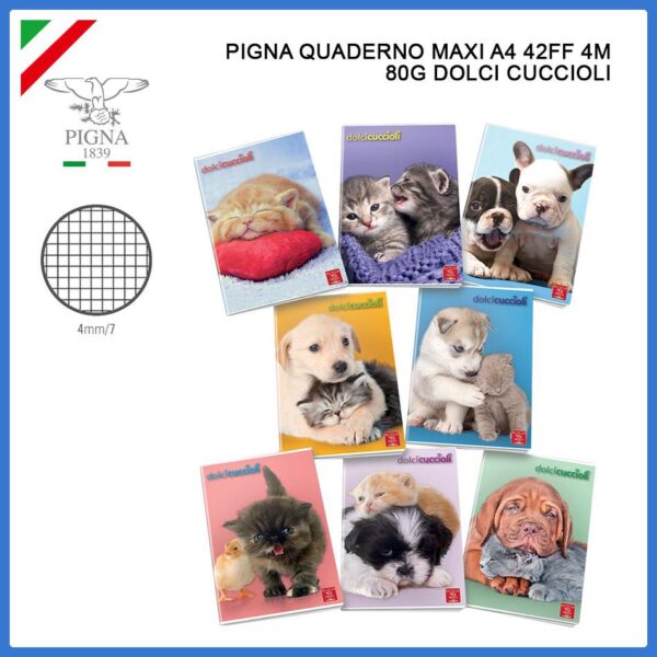 41876 8005235062559 A4VAR4M QUADERNO MAX A4 P.M.-VAR.4M QUADRETTI 4MM