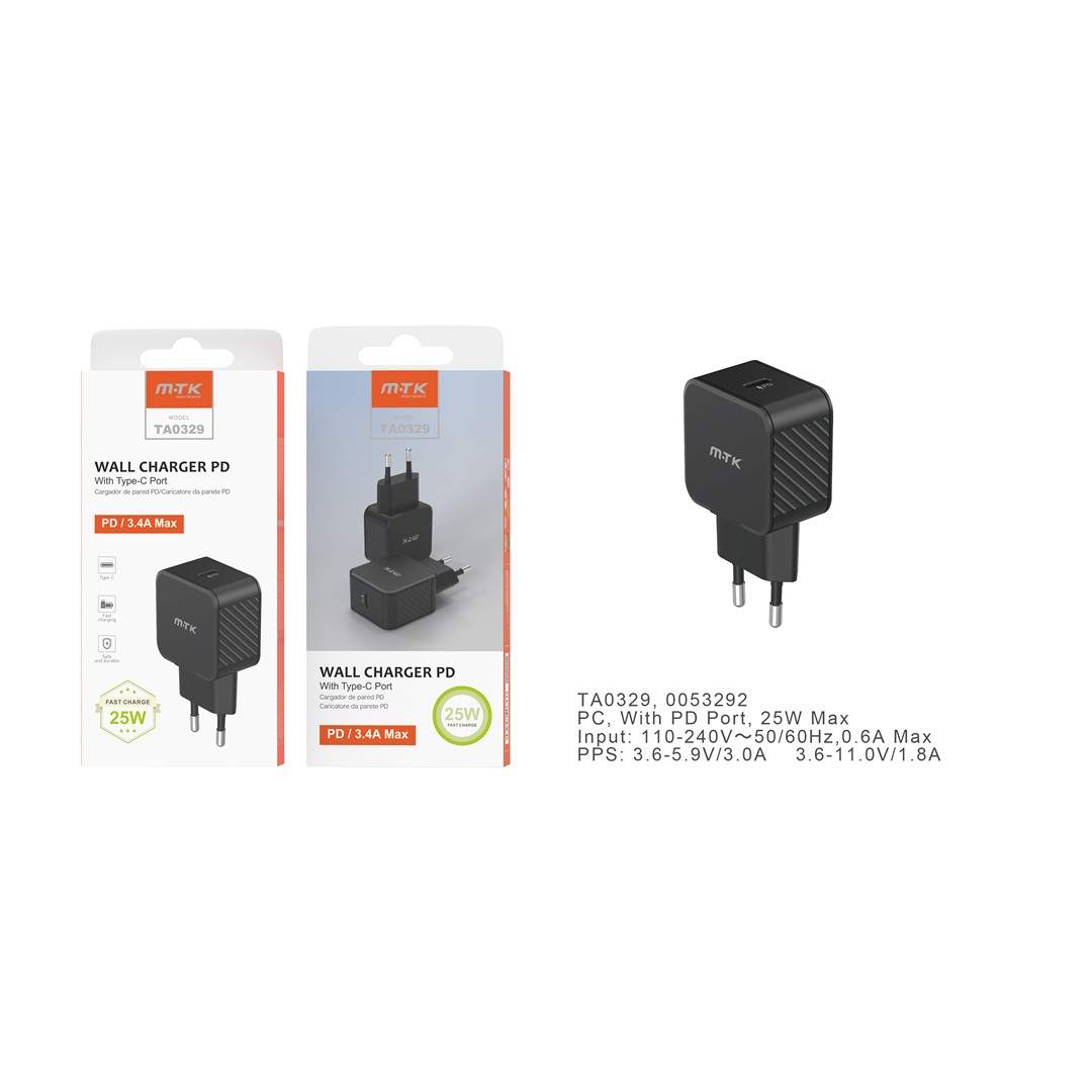 42105 8435606757270 0053292 caricatore per cellulare 220v pd ingresso type-c 25w 3,4a ta0329