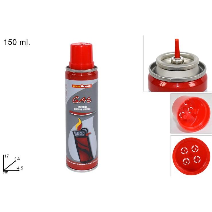 42813 8027501373879 DEV08003331 gas butano bomboletta 150ml lighter