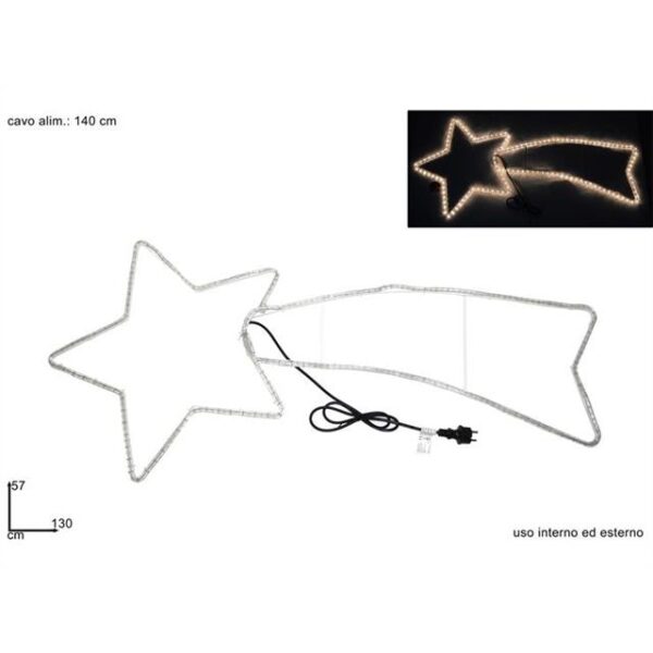 42892 8027501757228 MI000370 FIGURA TUBO LED DA ESTERNO 230V LUCI DI NATALE STELLA COMETA &SPINA IP44 CAVO 1,4M COLOR BIANCA