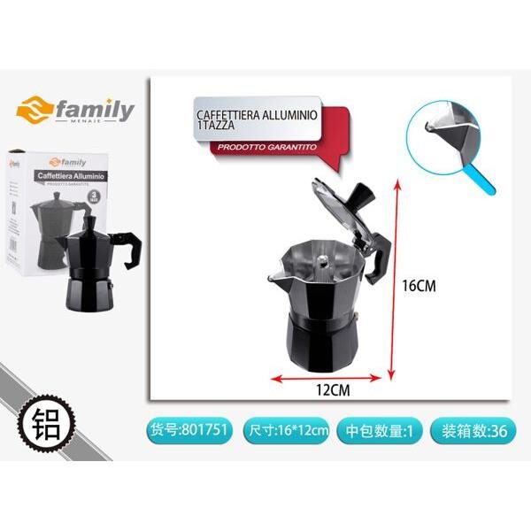 42941 8050238017518 801751 MI CAFFETTIERA IN ALLUMINIO NERA 3TZ
