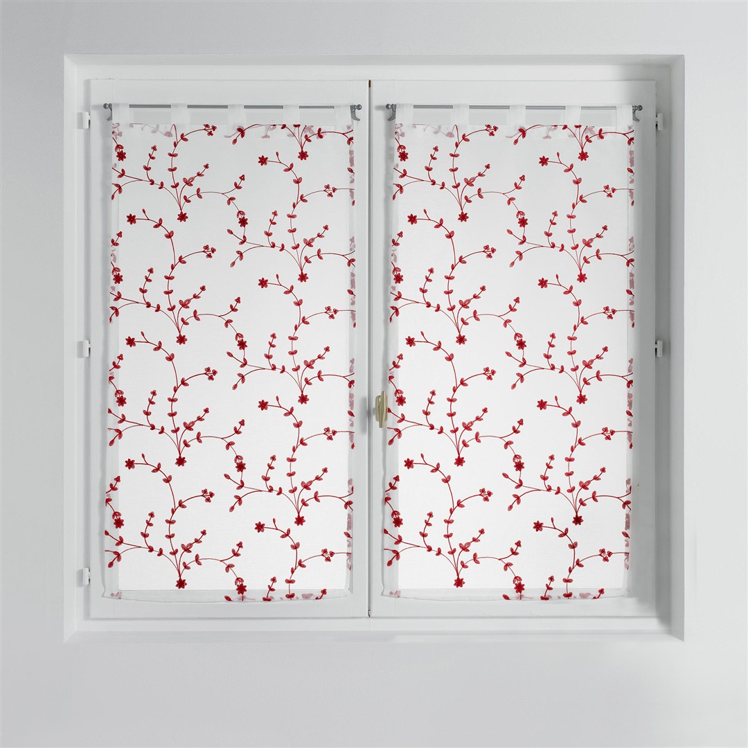 43293 3574386262699 1626269 coordinabile 60x90-60x120-60x160 petite fleur 2p ricamo con passanti 60x120cm rosso
