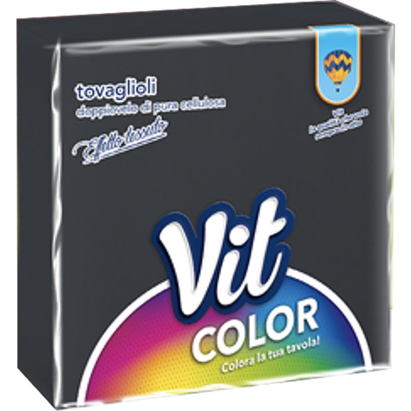 44008 8014444008401 168409 VISCIO vit tovaglioli 2 veli 32x32cm 25pz nero
