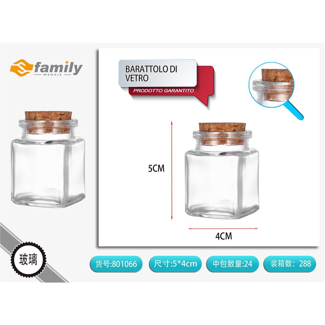 44303 8050238010663 801066 MI BOTTIGLIA IN VETRO CON TAPPO IN SUGHERO Ø4 X H5CM 35ML