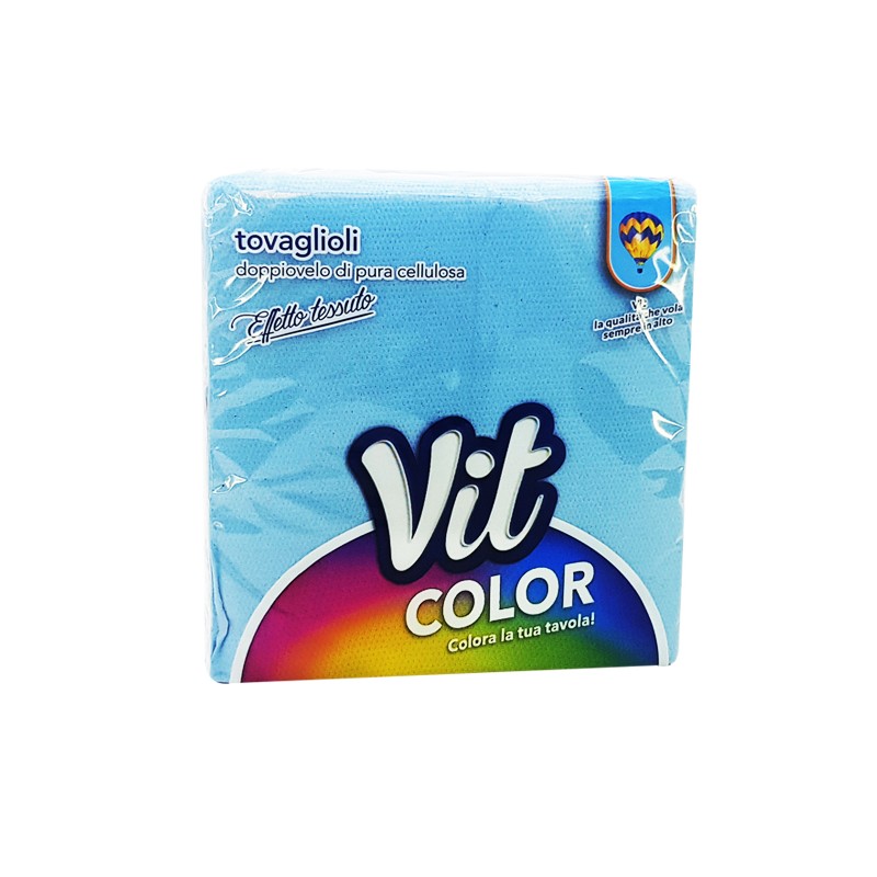 44587 8014444008357 89515 VISCIO vit tovaglioli 2 veli 32x32cm 25pz azzurro