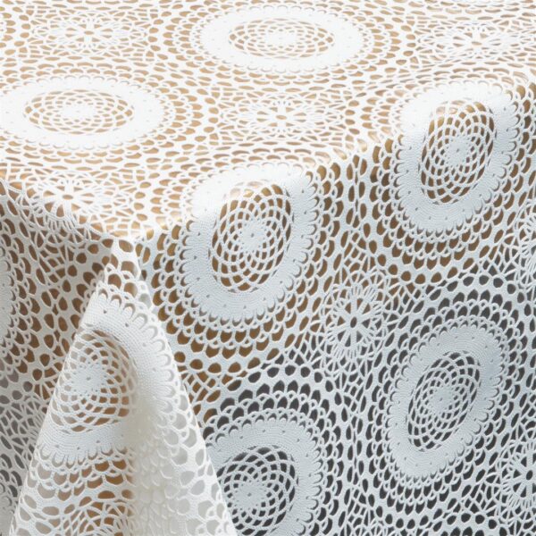 45114 8003768127561 TVT103.080C01103119 TOVAGLIA RICAMO FIORI GRANDI BIANCA CM.137 X 20M