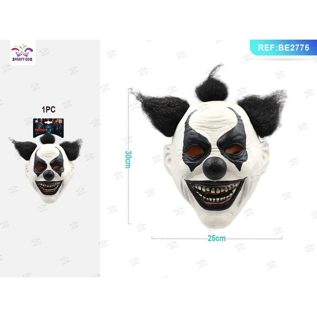 45528 8058617981450 BE2775 halloween maschera clown folle in lattice