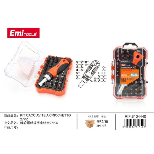 45544 8052533144401 8104440 KIT CACCIAVITE A CRICCHETTO 27PZ