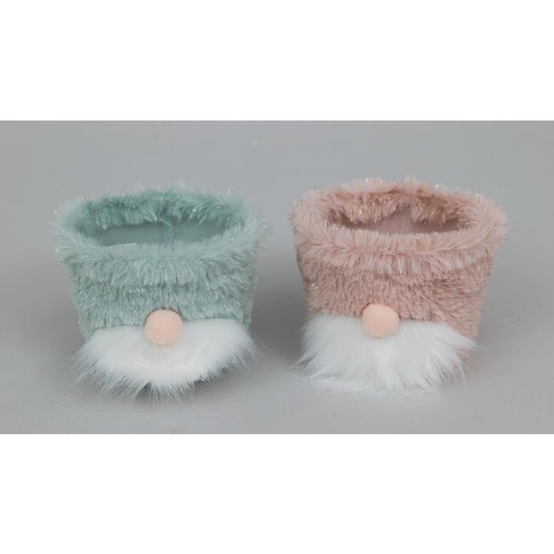 45570 8019959149243 AC-14924 VASETTO DI PELUCHE CON NASO E BARBA 2 COLORI 12X9CM