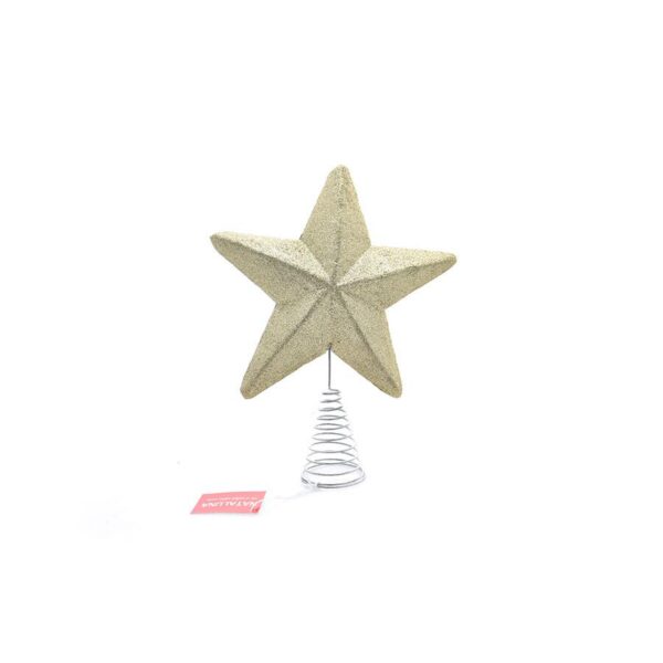 4566 8056978619487 407219521 PUNTALE PER ALBERO DI NATALE STELLA CON GLITTER MOD.126 CHAMPAGNE