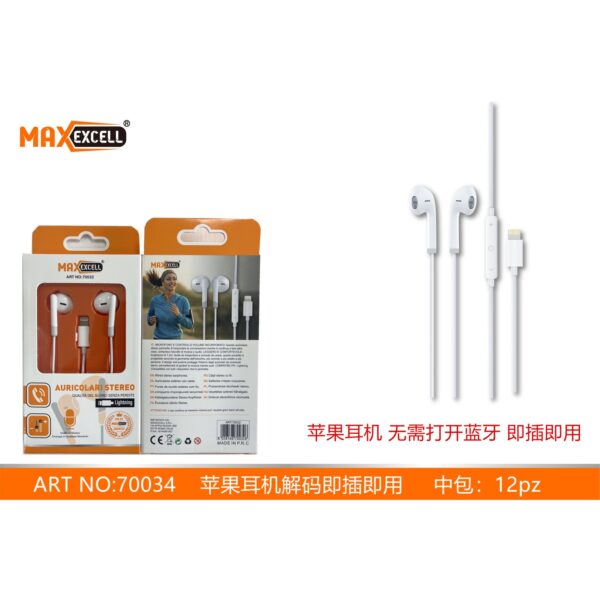 46336 8435644420259 SW-21R25 auricolari a filo 1,2m con microfono iphone lightning