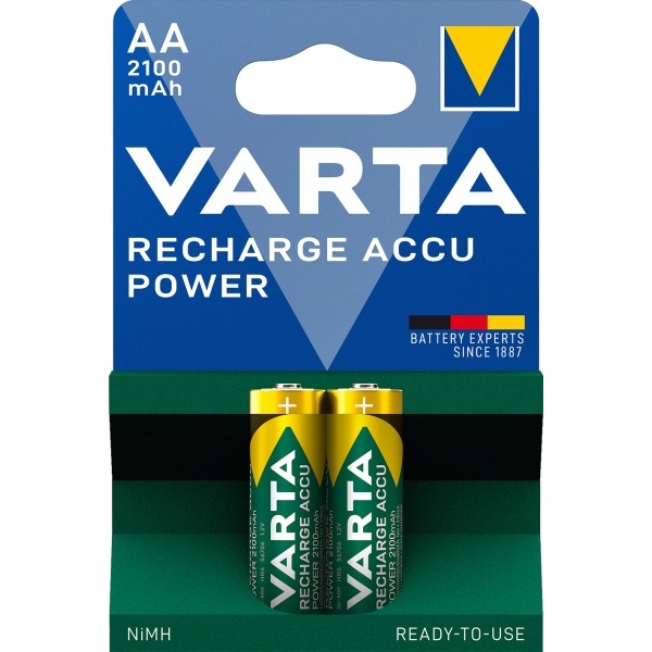 46679 4008496550654 56716 batterie ricaricabili stilo aa pile hr6 mignon 1.2v bl.2pz 2100mah varta