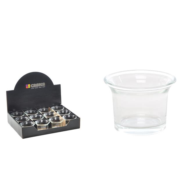 46859 3120370540894 54089 CP PORTA CANDELA SVASATO VETRO Ø6,4XH4,7CM