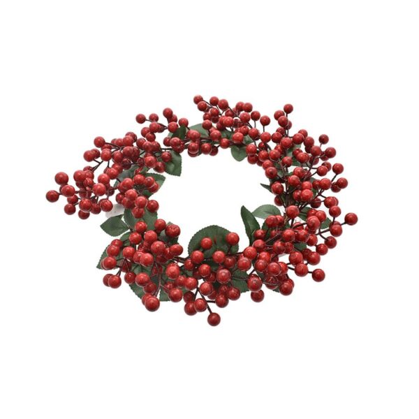 47164 8056978046184 306175171 decoro natalizio per porta ghirlanda tonda con bacche rosse