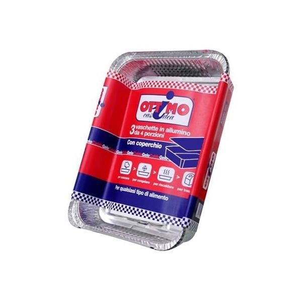 47619 8021719001111 170247 VISCIO contenitore alluminio con coperchio 4porzioni 3pz