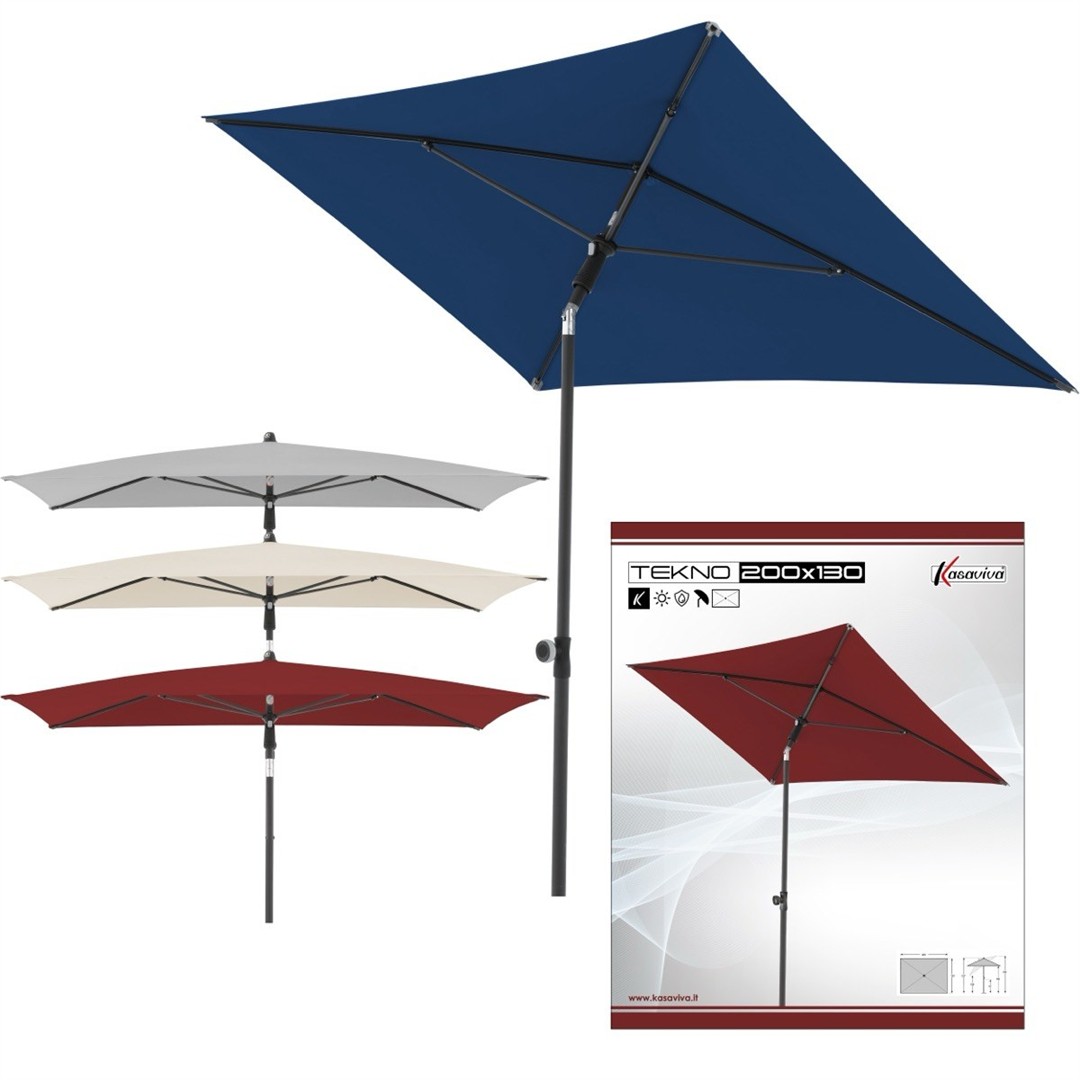 47706 8034116463222 1646322 SAIS ombrellone giardino acciaio rettangolare inclinabile tekno 200x130cm