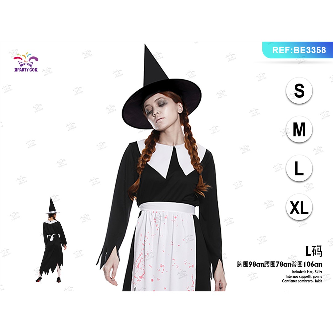 47757 8058617624883 BE3358 halloween costume donna strega insanguinata tg.l