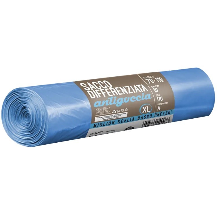 47853 8058774140073 4140073 sacchi condom. diff. 110lt 10pz 70x110cm azzurri