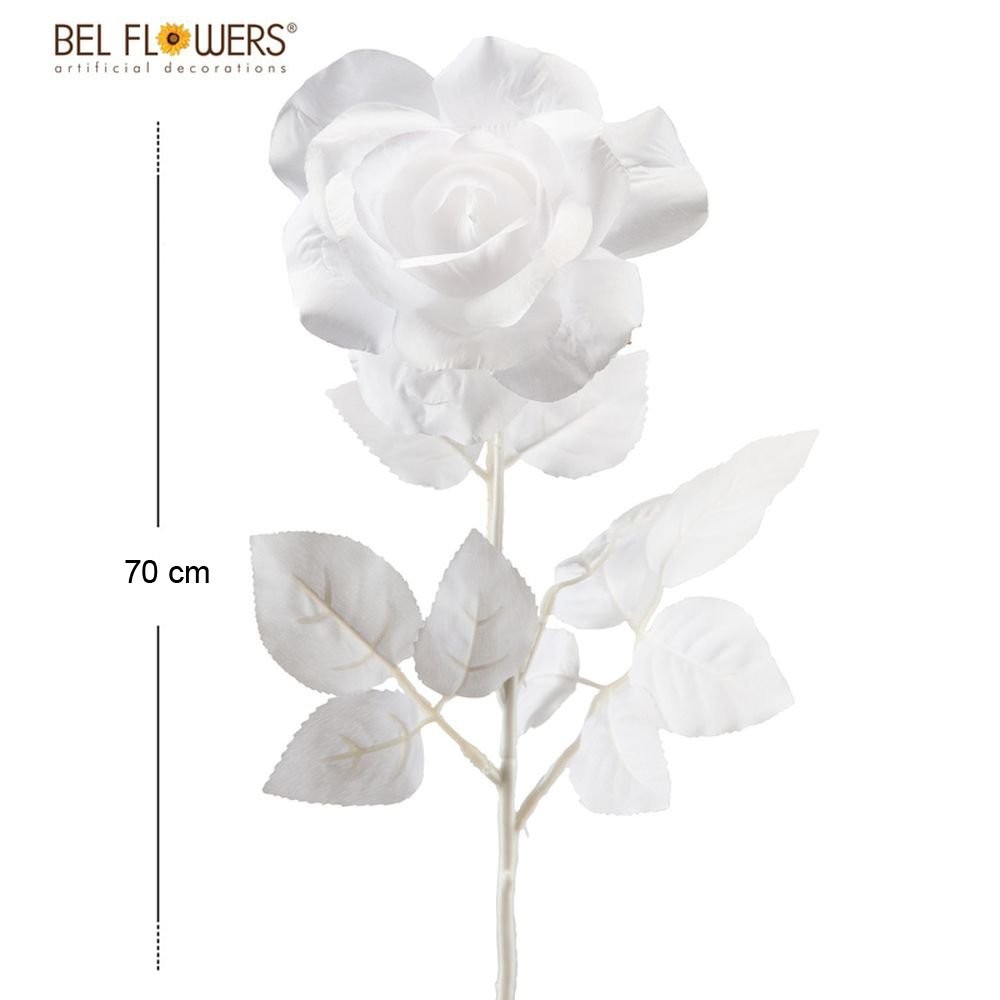 48230 8050260075937 BFNL069-07593 fiore rosa h70 bianca open rose ø14cm white