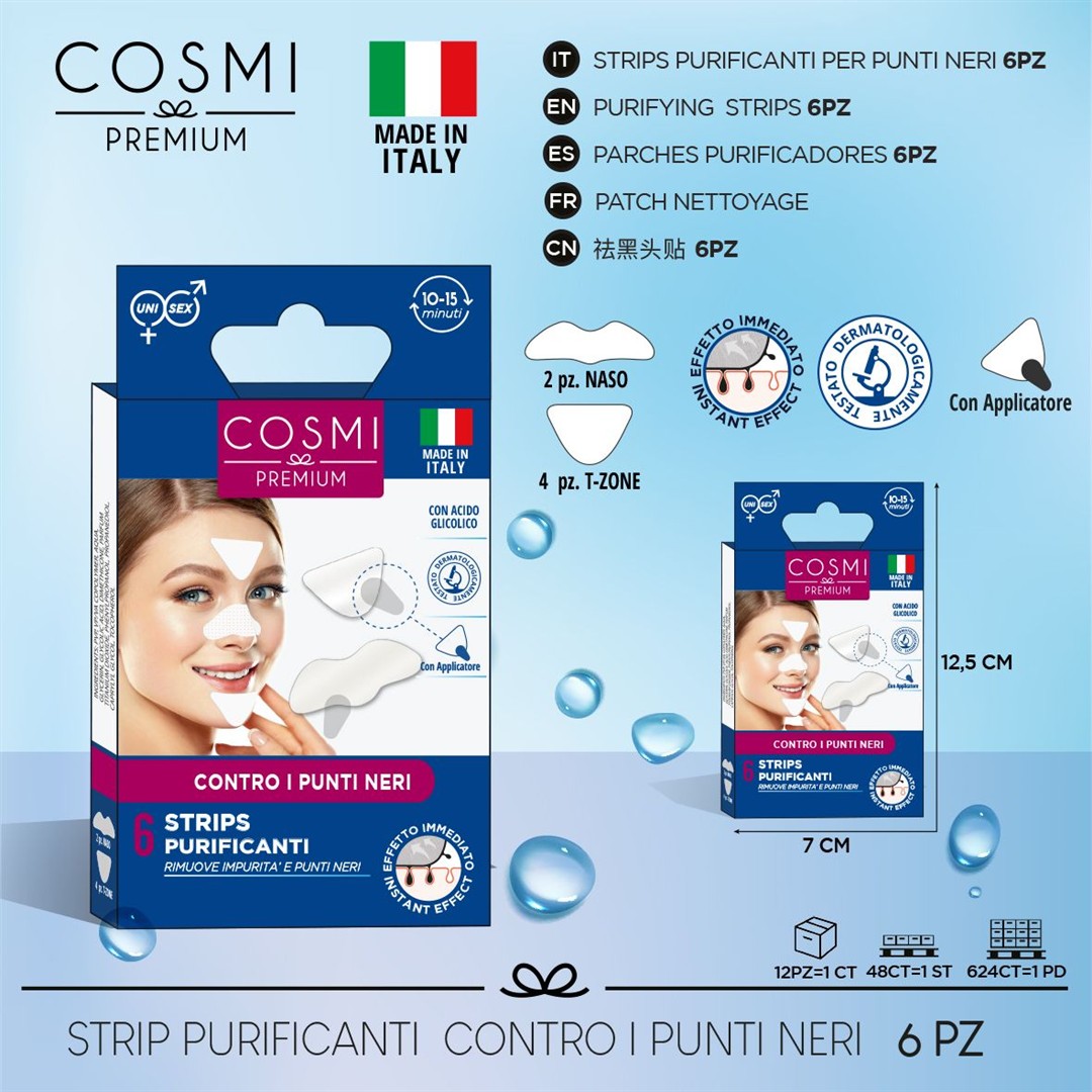 48500 8057587555753 1002519 COSMI strips purificanti per punti neri cosmi
