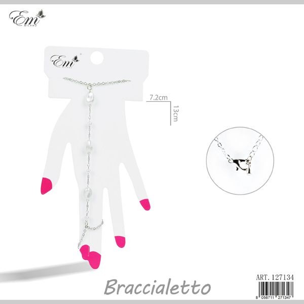49080 8056711271347 127134 braccialetto baciamano con perle argento