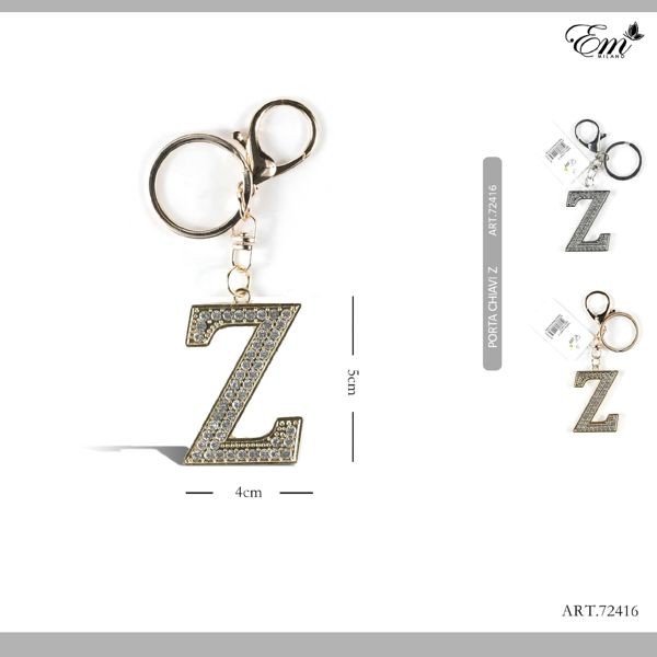 49134 8052675724165 72416_Z portachiavi iniziali lettera z