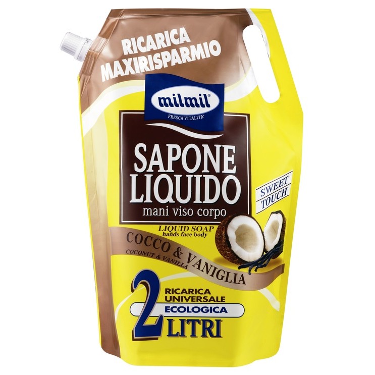 49732 8004120903953 MIL3200 sapone liquido ricarica 2lt mil mil cocco & vaniglia