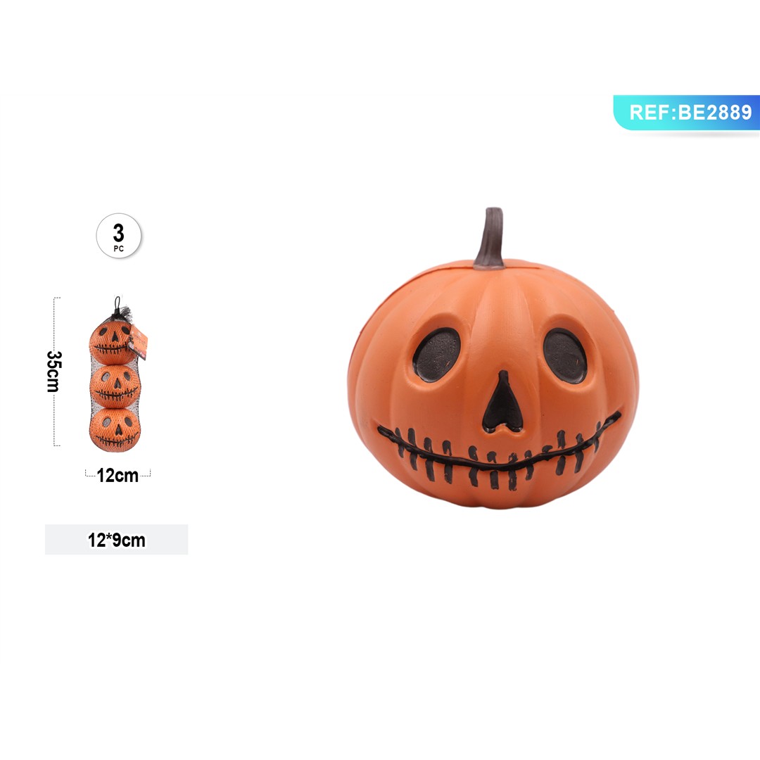 49876 8058617982594 BE2889 halloween set 3pz zucche in plastica