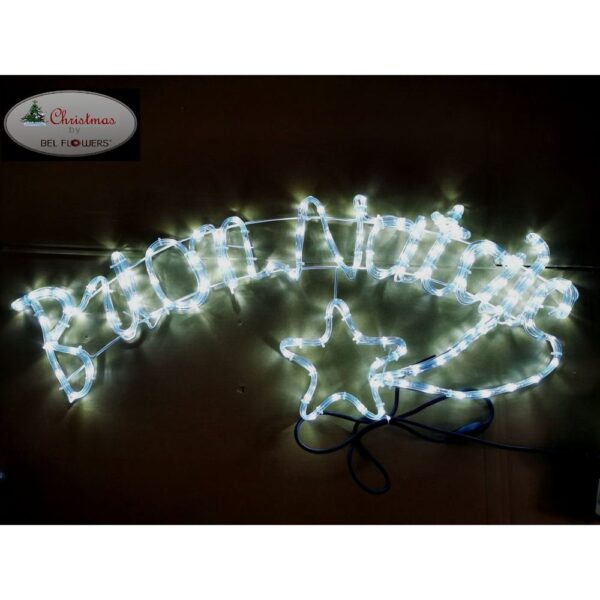 50188 8050260085189 BFJL209-08518 figura tubo led da interno/esterno 230v 180 led buon natale 6m & spina ip44 bianco