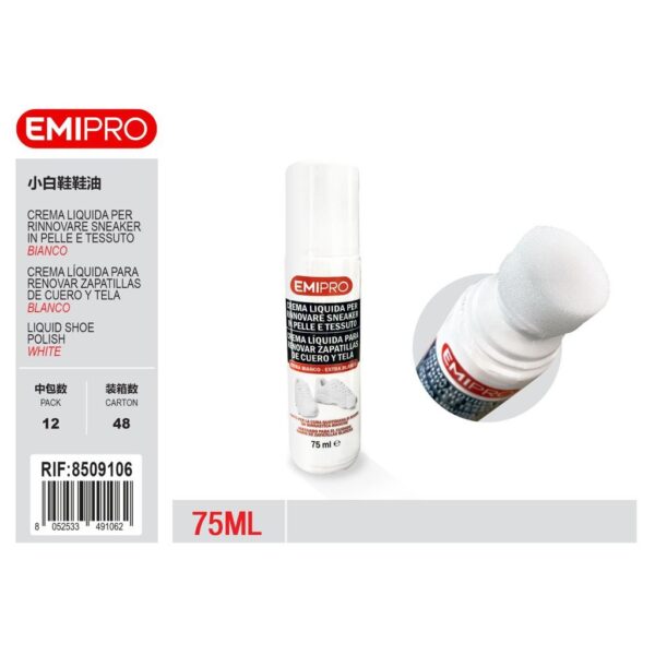 50302 8052533491062 8509106 EMI crema liquida per rinnovare scarpe extra bianco