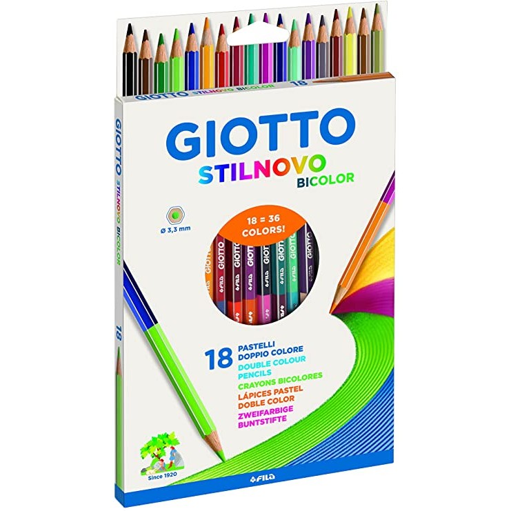 50491 8000825004551 0201045 giotto pastelli stilnovo bicolor 18pz