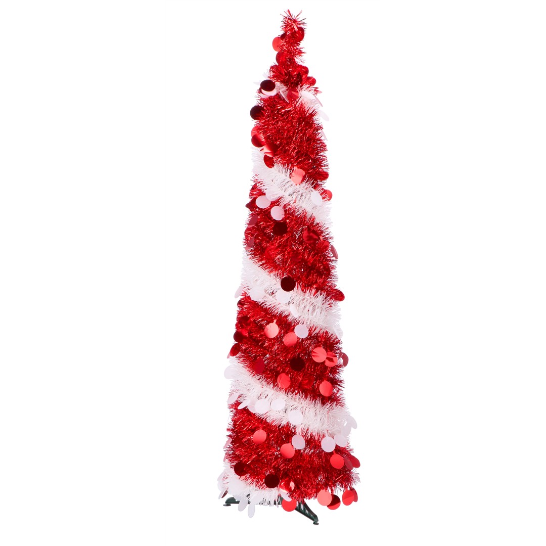 50834 8021785860162 86016 STAR albero di natale rosso e bianco ø33x150cm