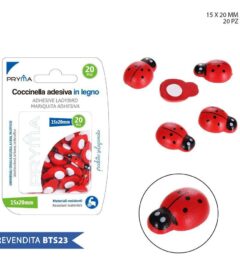 50982 8055769153322 FS-1050764 coccinella adesiva in legno 20mm 20pz