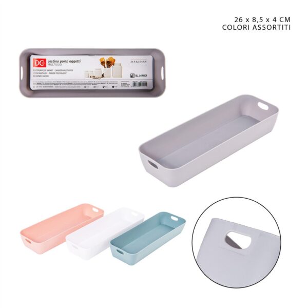 51361 8055769233215 0222134 cestino multiuso in plastica 26 x 8.5 x 4cm