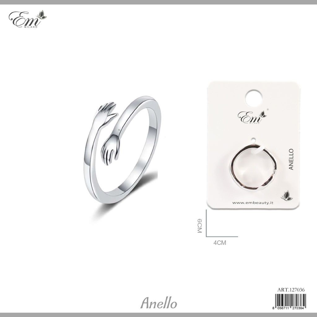 51365 8056711270364 127036 anello taglia unica con mani argento