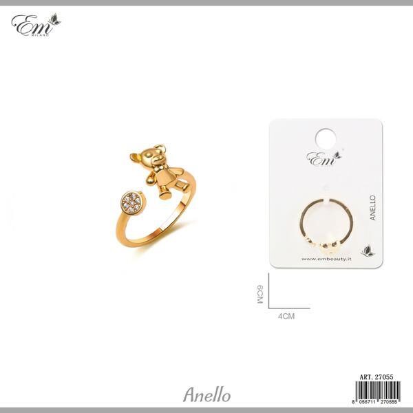 51366 8056711270555 127055 anello taglia unica con orsetto oro