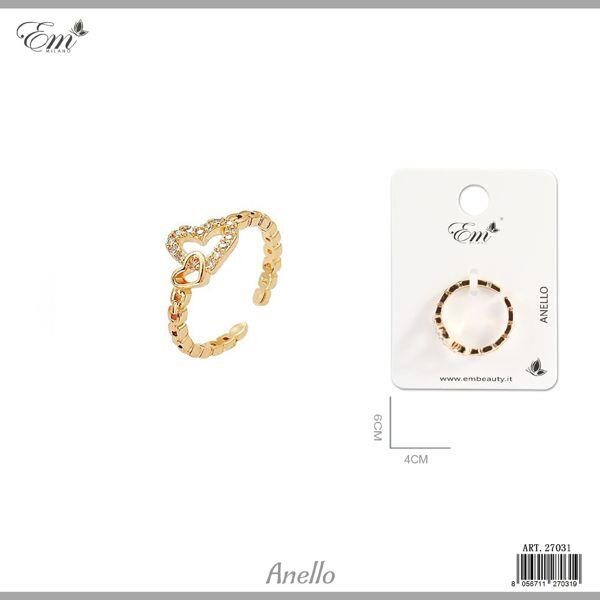 51367 8056711270319 127031 anello taglia unica cuore strass oro