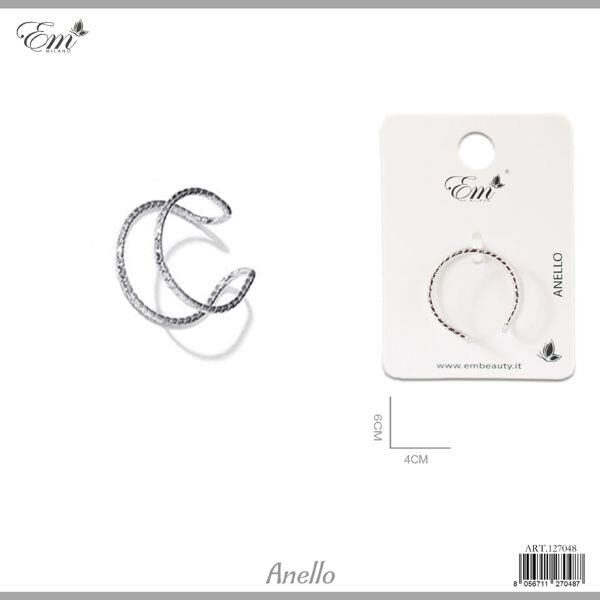 51368 8056711270487 127048 anello 2 file taglia unica argento