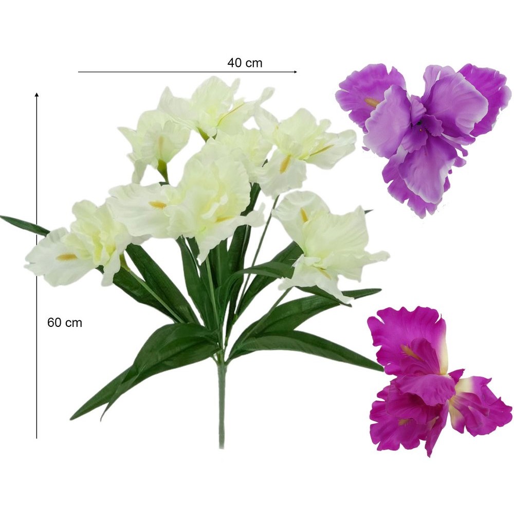 51521 8056248069950 BFTF0--016995 fiore mazzo bush grande h60xø40cm iris satinato