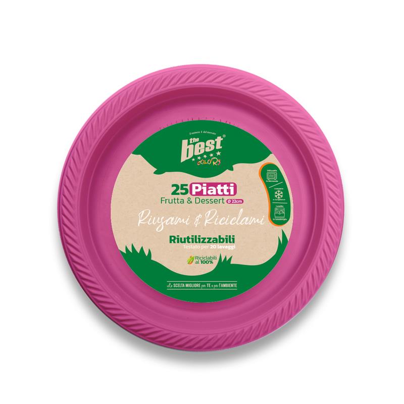 51538 8053670581029 207823 VISCIO the best piatti dessert riciclabili 25pz ø17cm fucsia