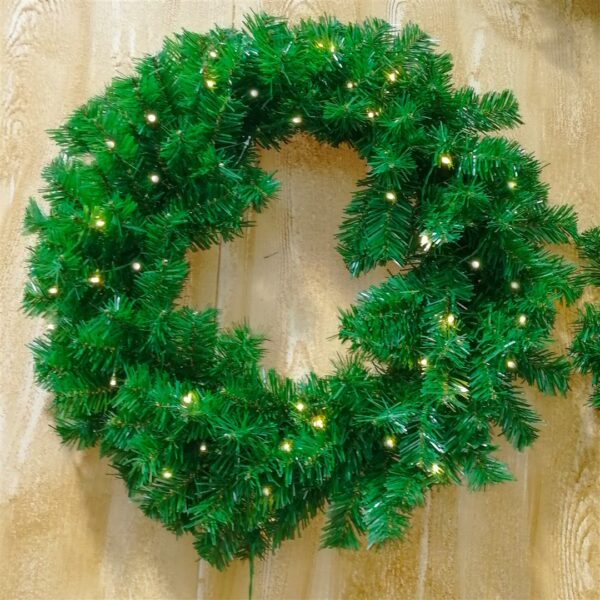 51699 8056001065526 65526 MERCURY decoro natalizio per porta ghirlanda ø40cm verde con luci