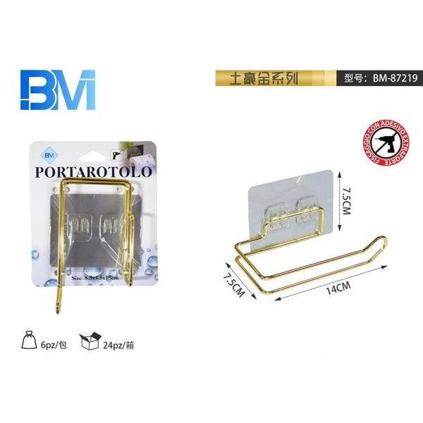 51848 8050714872198 BM-87219 PORTAROTOLO IN METALLO ORO