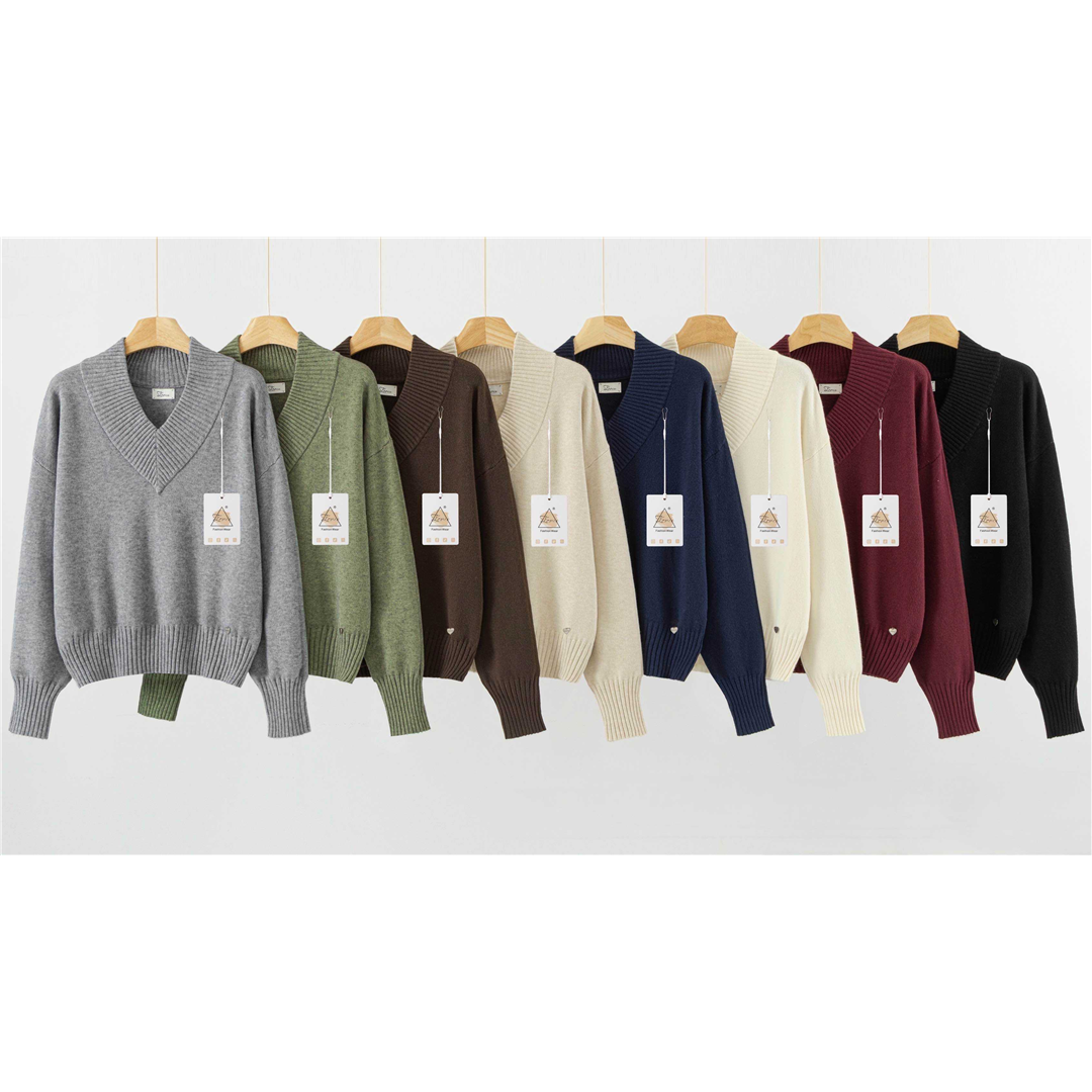 51935 9200000519354 ECRU 7035 abbigliamento donna maglione a v tg.unica