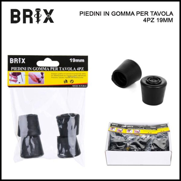 52705 8034139304649 0126139 PIEDINI IN GOMMA PER MOBILE 4PZ CM.1,9